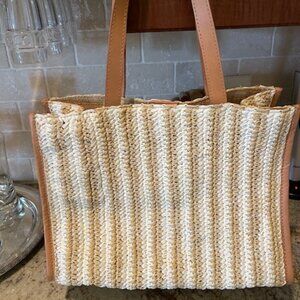 Loeffler Randall Pia Crochet Raffia Tote